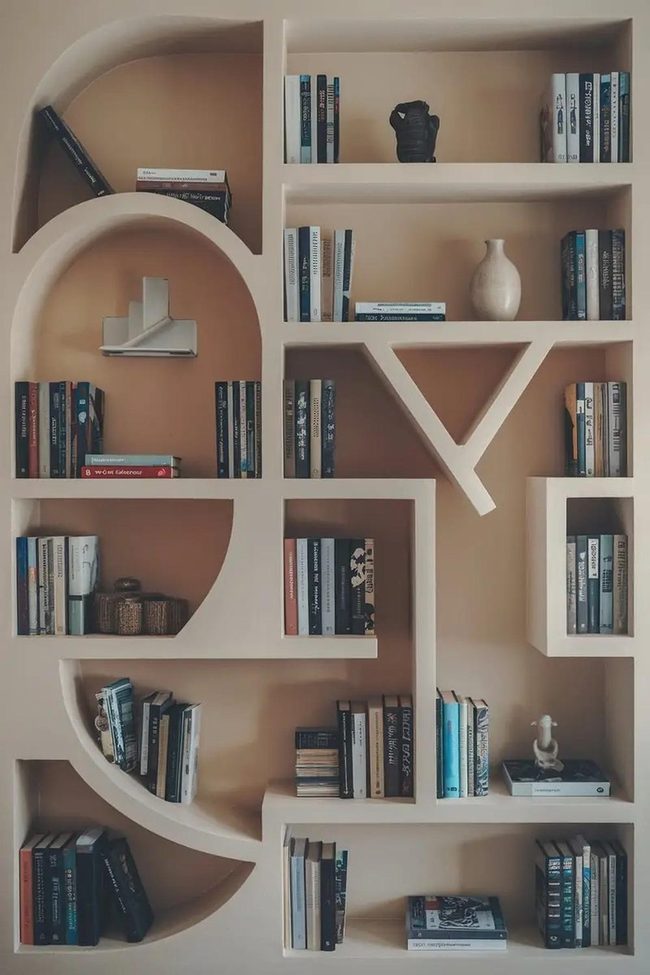 Mismatched Shelves Bold Geometry