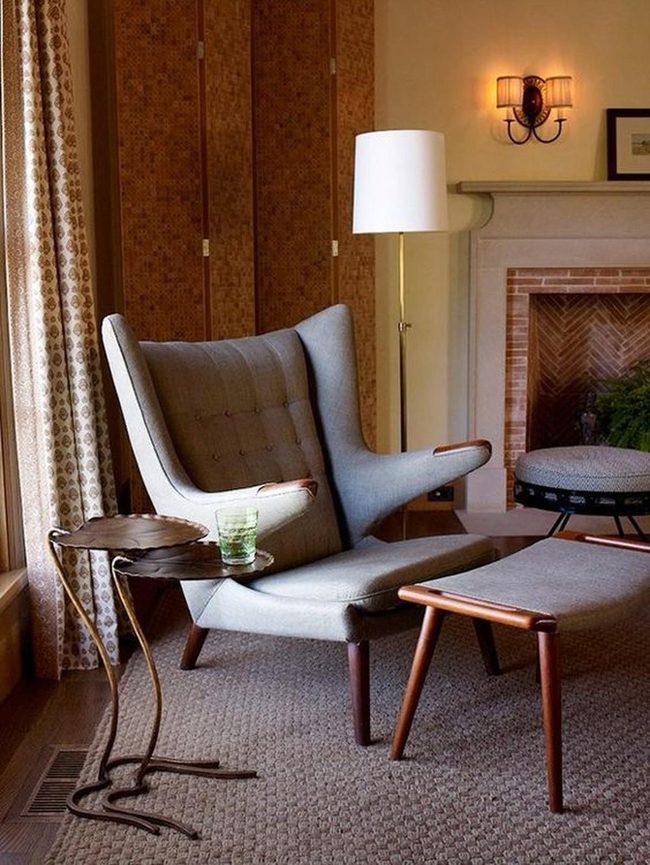 Stone Fireplace With Warm Brown Tones