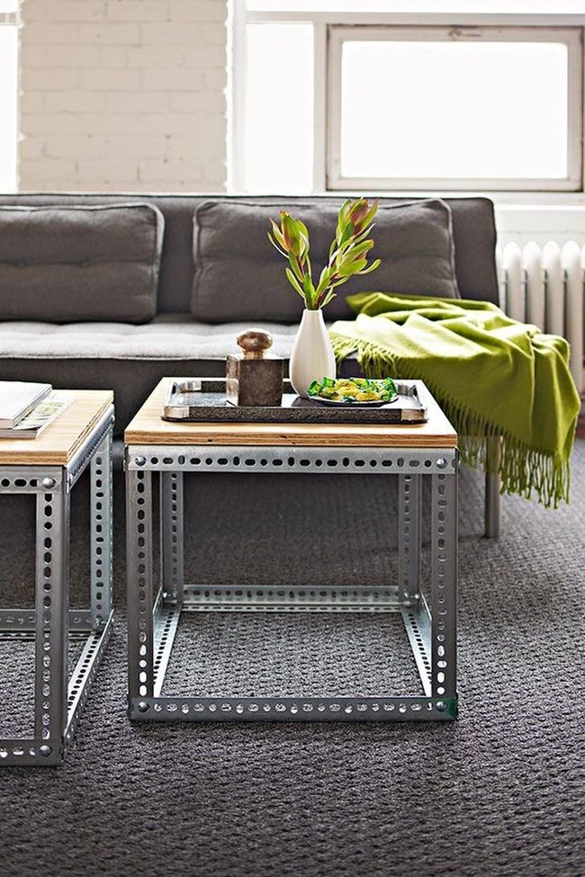 Gray Couches White Brick Industrial