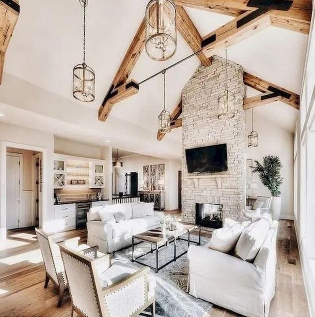 Exposed Beams, Stone, And Light