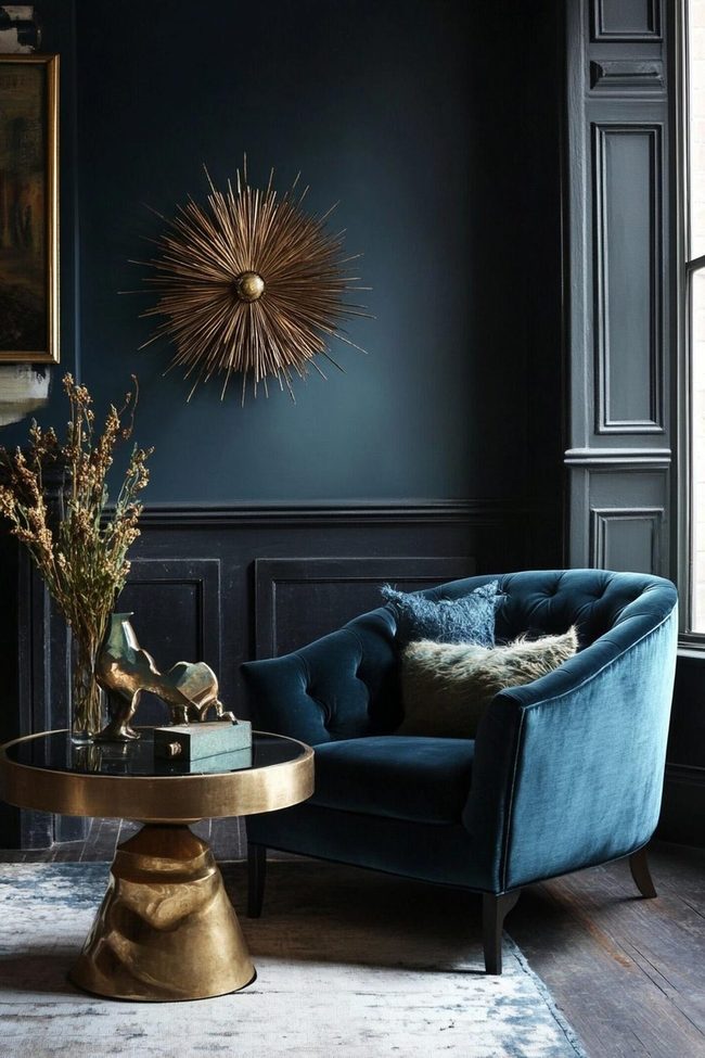 Deep Purple And Emerald Gothic Interior