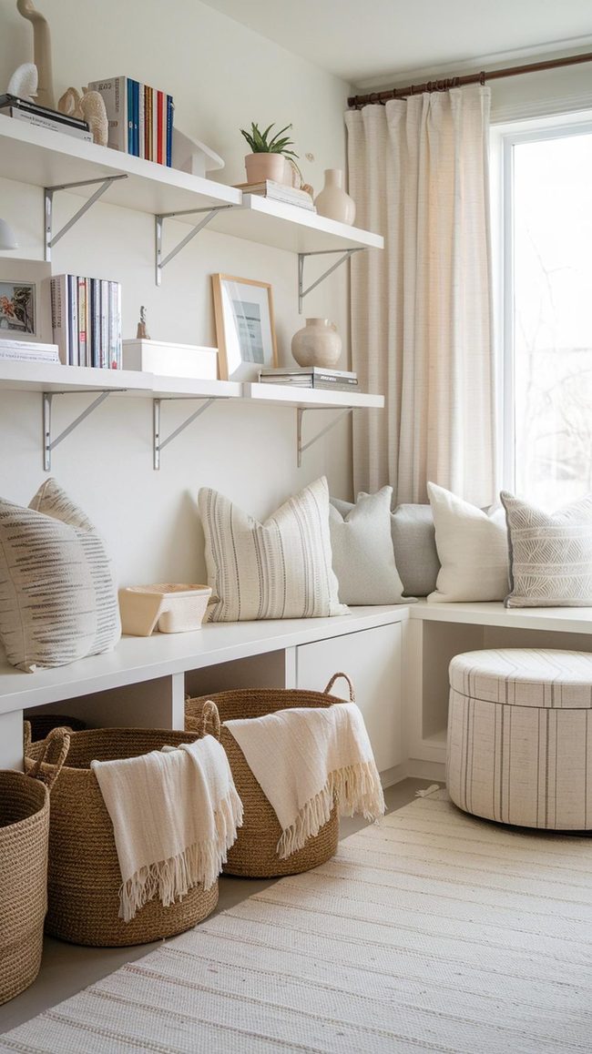 Cream Woven Baskets Hide Clutter