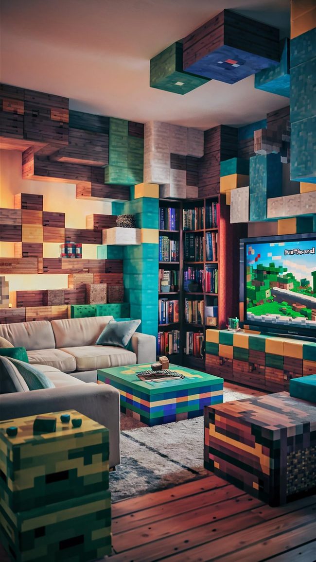 Aquarium Wall Living Room Fish