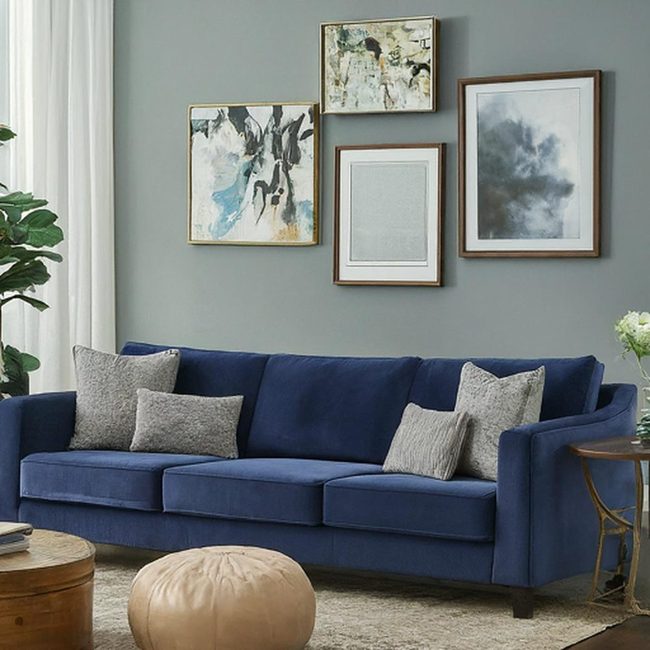 Blue Sofa Yellow Walls Balance
