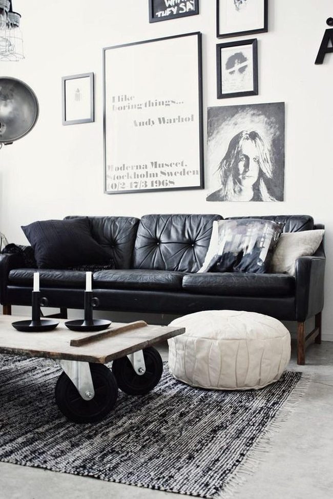 Bold Black Leather Modern Living