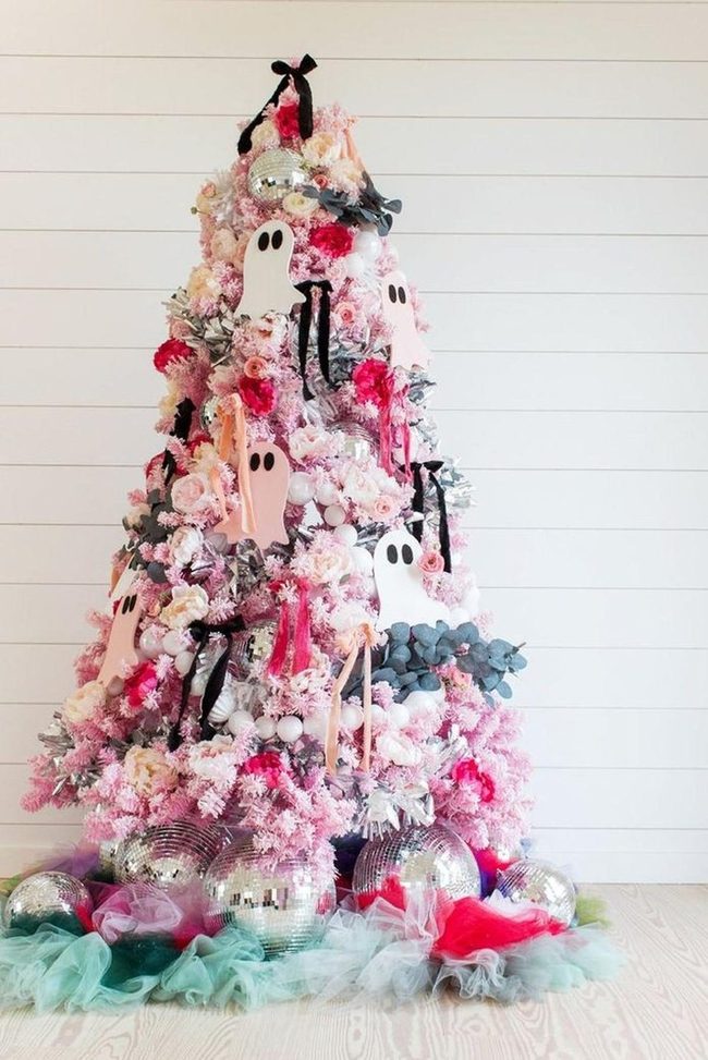 Pink Florals Meet Spooky Disco Balls