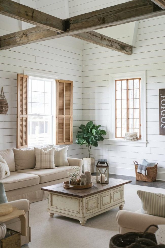 Beige Sectional Farmhouse Lounge