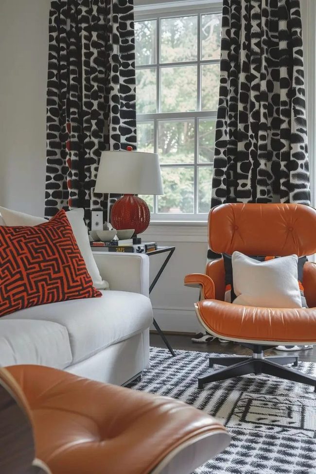 Orange Accents Meet Geometric Forms
