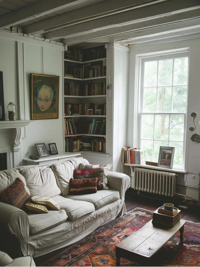 Fireplace Mantel As Room Center