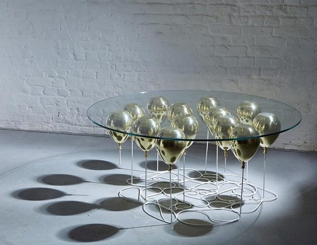 Golden Balloons Suspended Light Architecture