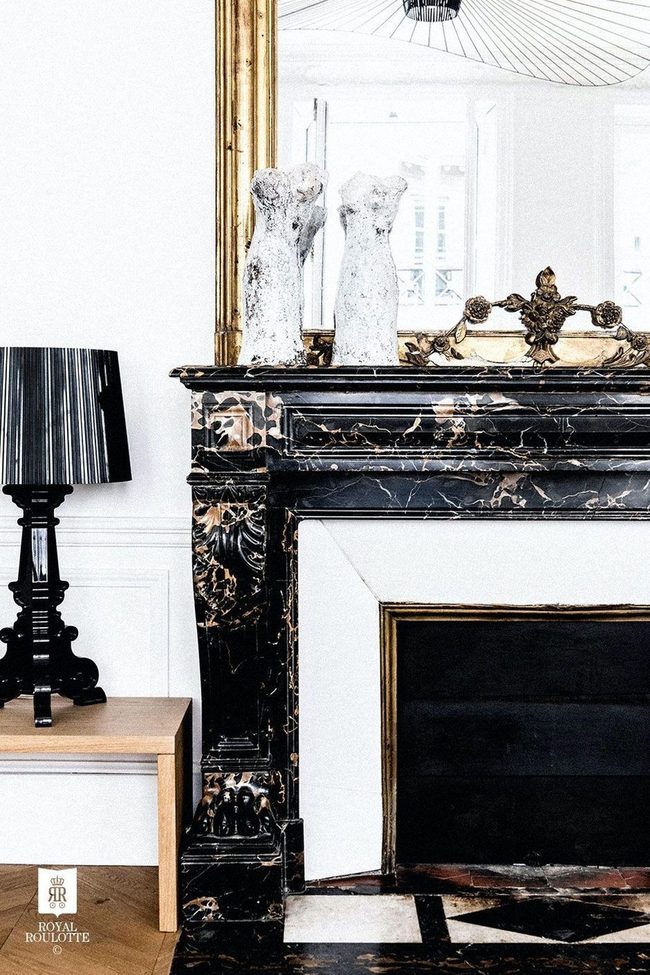 Carved Stone Fireplace Elegance