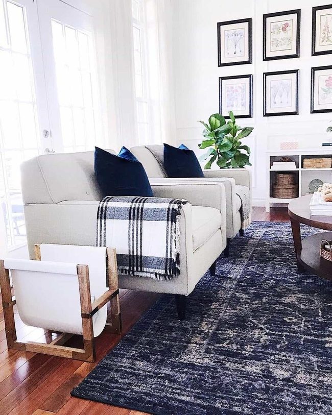 Navy Cushions And Gallery Wall