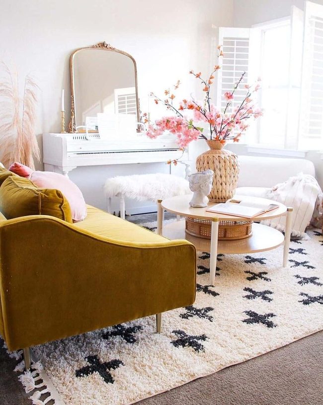 Mustard Yellow Sofa Statement Piece