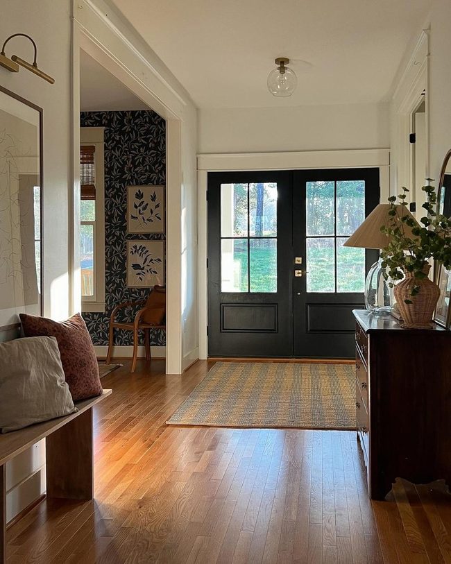 Dark Door Wooden Floors Botanical Charm