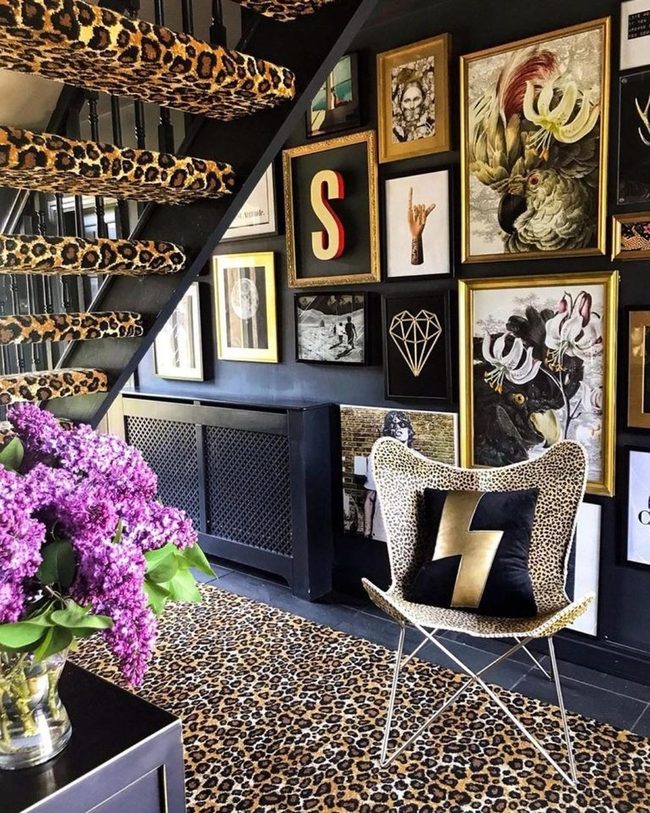 Leopard Print Walls Electric Purple Accents