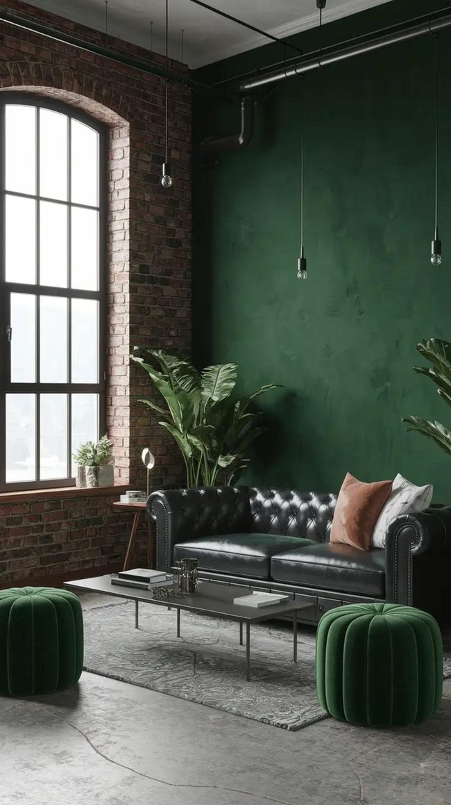Army Green Industrial Loft Aesthetic