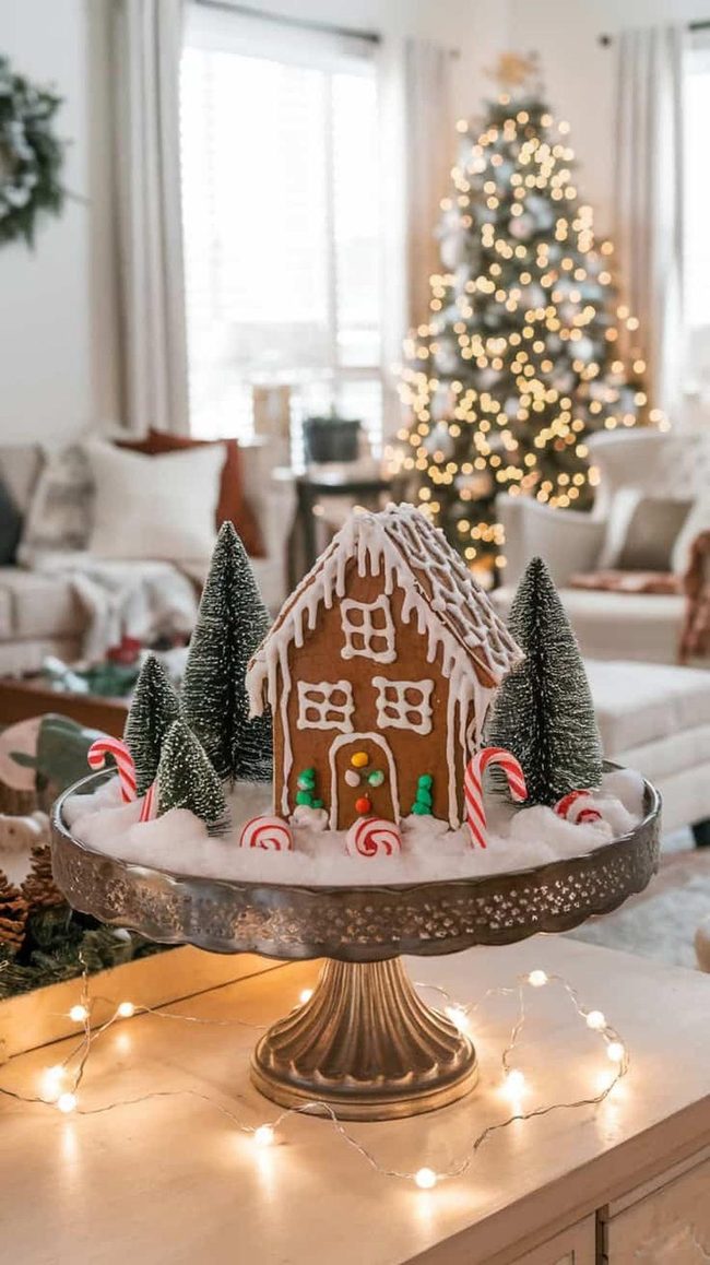 Edible Gingerbread Village Display