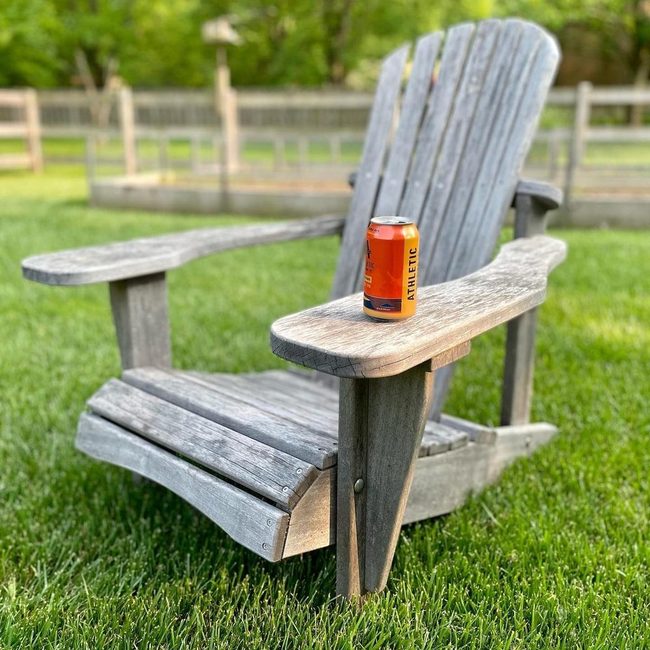 Grey Adirondack Chair Built-In Beverage Holder