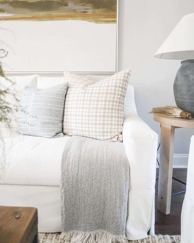 Soft White Seating With Gray Layers