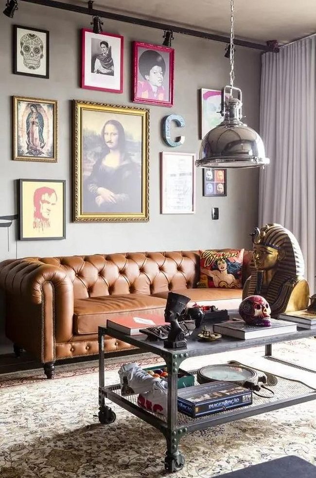 Gold-Framed Mona Lisa Meets Industrial Chic