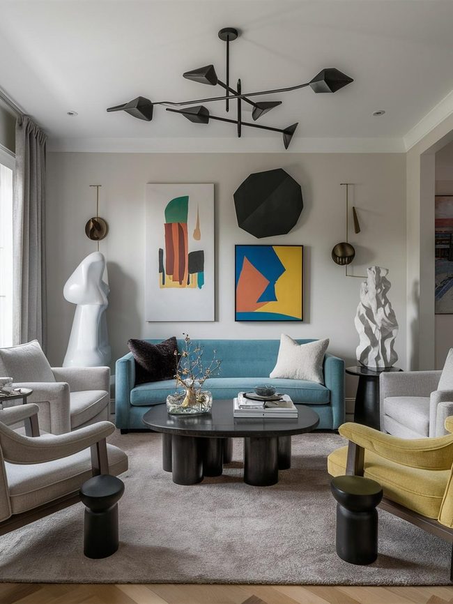 Sculptures and Paintings Transform Spaces
