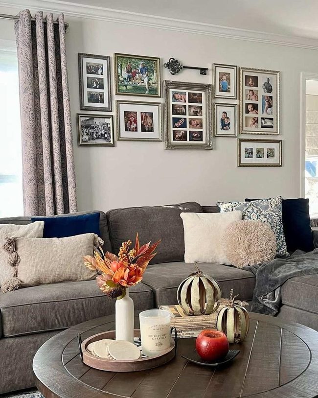 Mahogany Table, Cream Walls, Fall Warmth