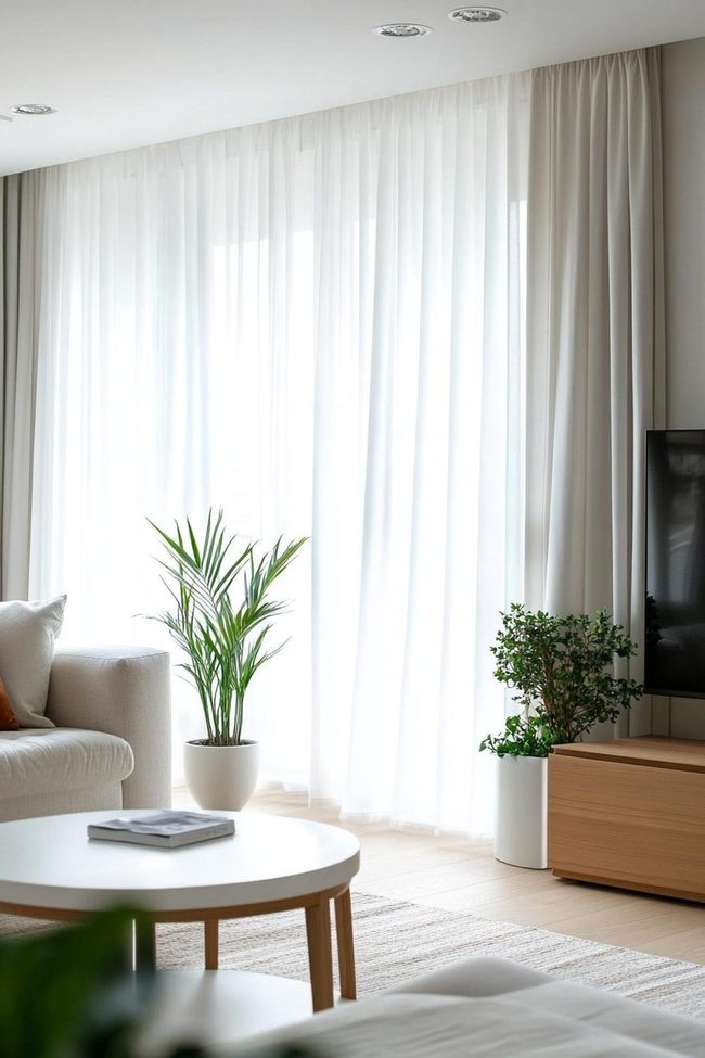 White Curtains Expand Light-Filled Spaces
