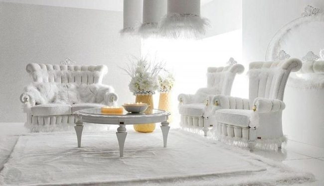 White Tufted Comfort With Feather Details