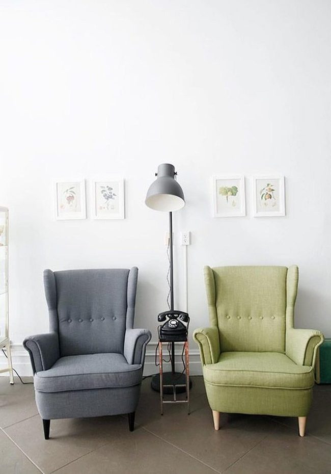 Two-Tone Chairs With Vintage Phone
