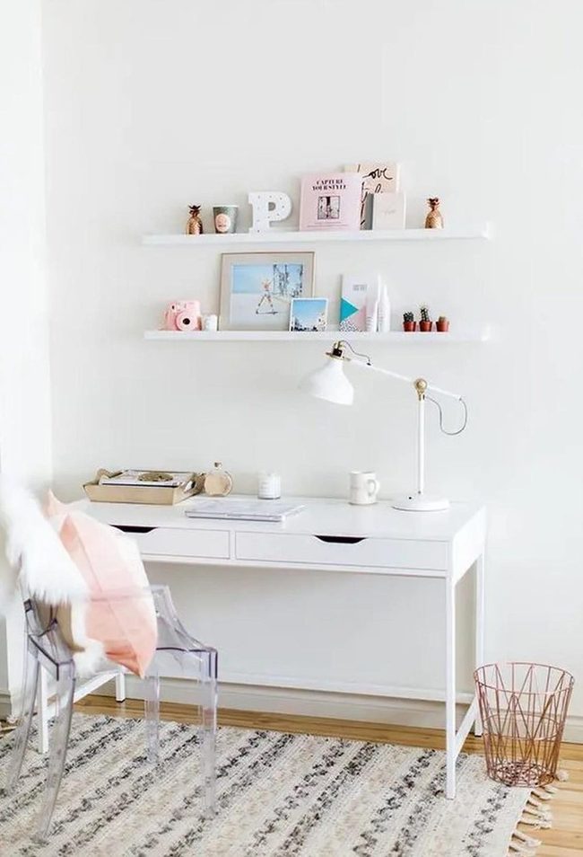 Pink Accents In White Minimalism