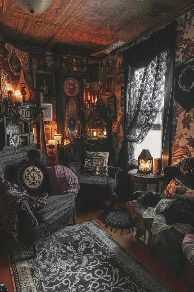Dark Wallpaper Victorian Candlelight