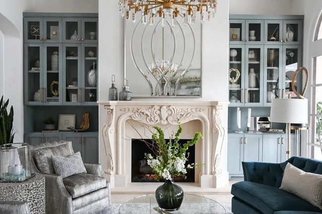 Patterned Mirror Anchors Room Design