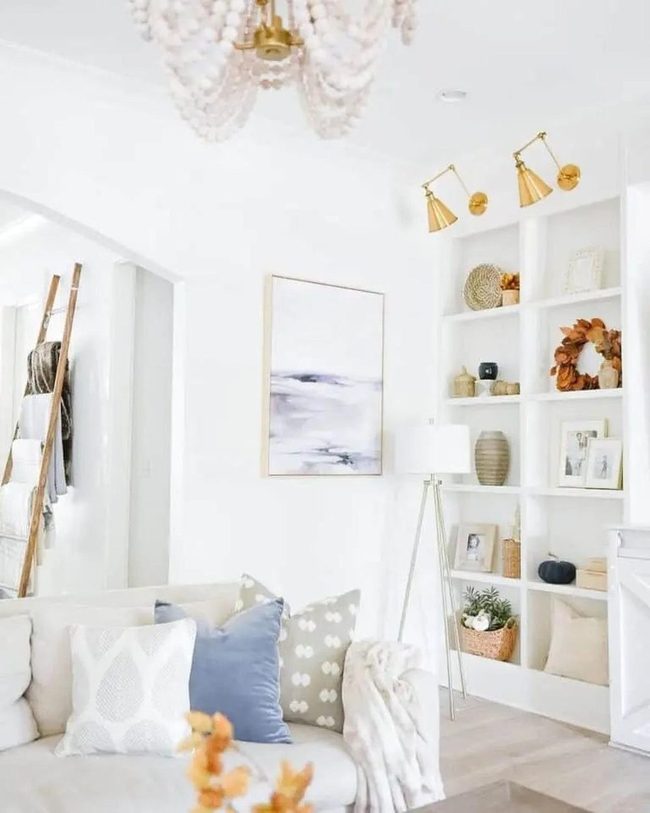 White Walls, Autumn Orange Accents