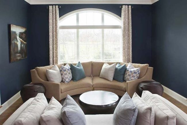 Navy Walls Light Furniture Pop