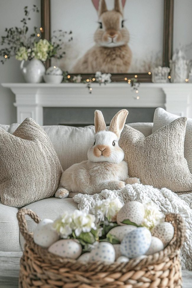 Pastel Bunny Easter Sitting Area