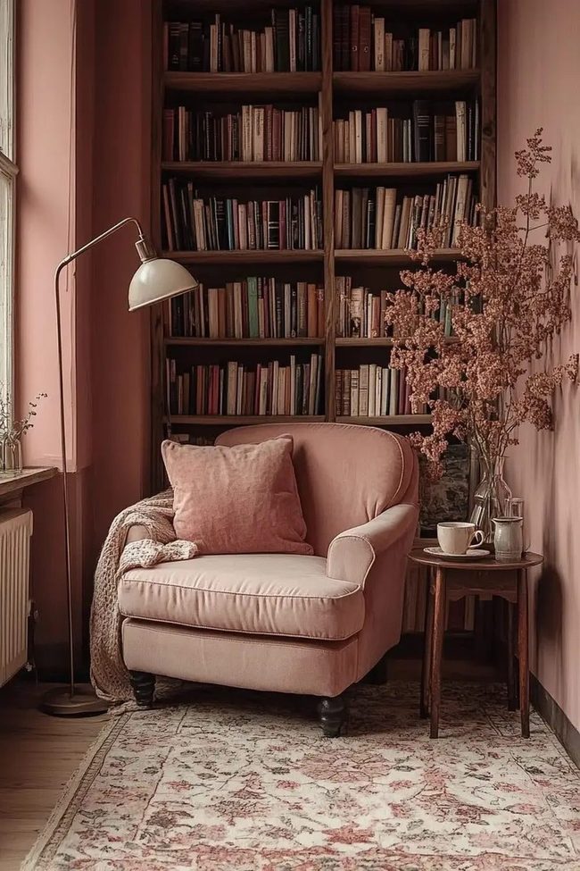 Soft Pink Reading Corner