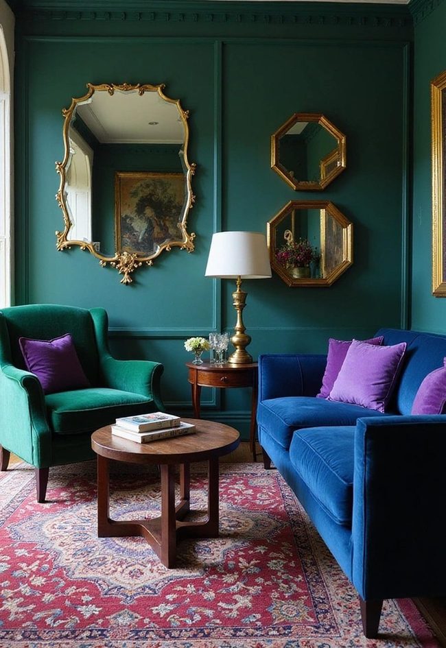 Jewel Tone Living Room Luxury