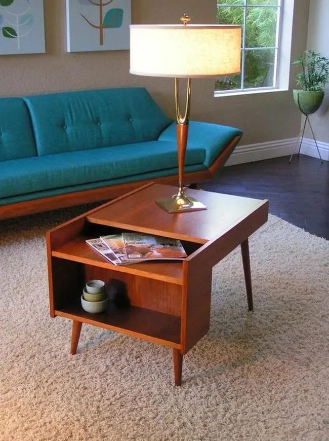 Teal Sofa Mid-Century Living