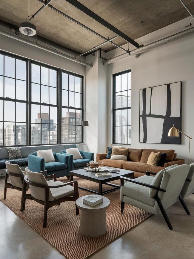 Exposed Brick Meets Steel Beams