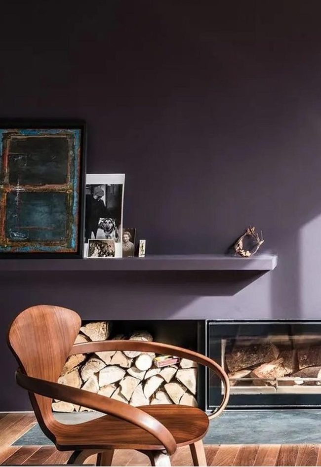 Purple Walls Curved Wood Relaxation Corner