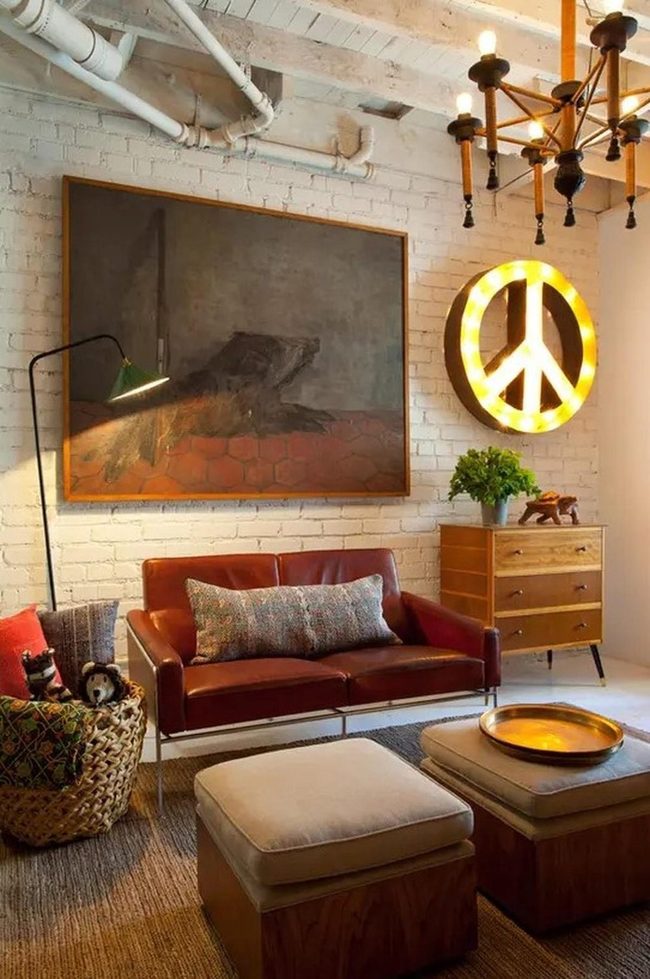 Brown Leather With White Brick Character