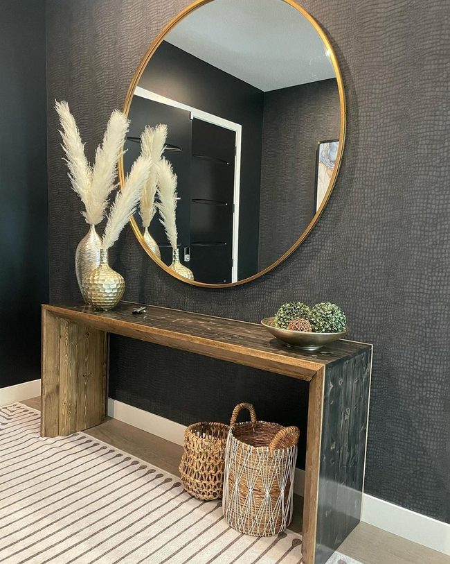 Polished Metal Meets Navy Walls