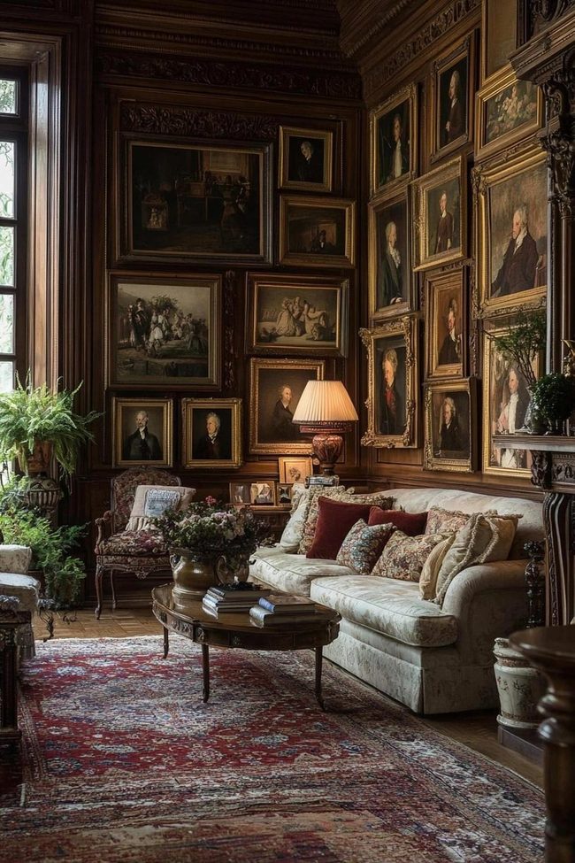 Ancestral Portraits With Mahogany Furniture