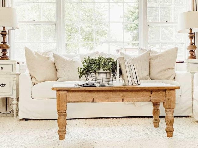 Cream Farmhouse Living Room Essentials
