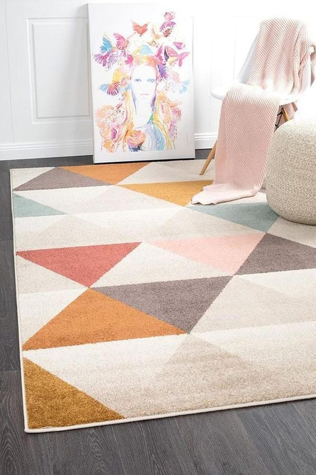 Pastels Pink Geometric Living Space