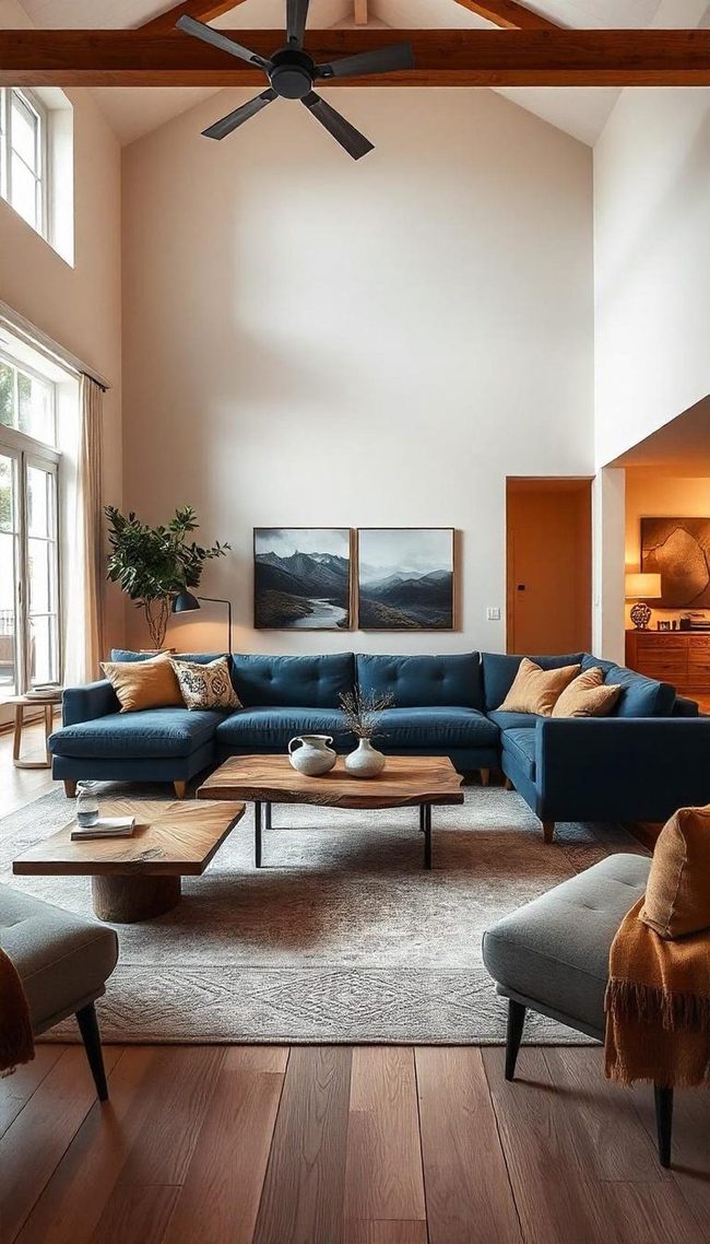 Arched Mirror As Living Room Anchor