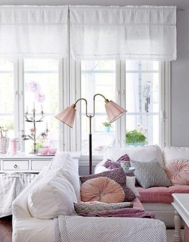 Pink And White Living Room Serenity