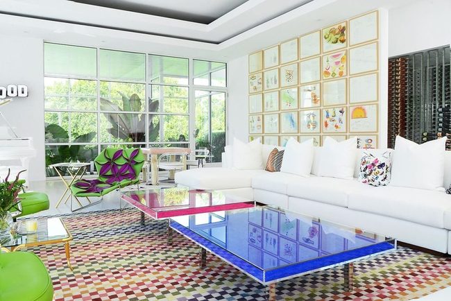 White Sofa, Colorful Accents