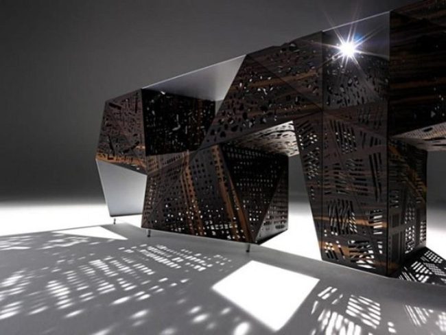 Black Japanese Geometry With Shadow Play