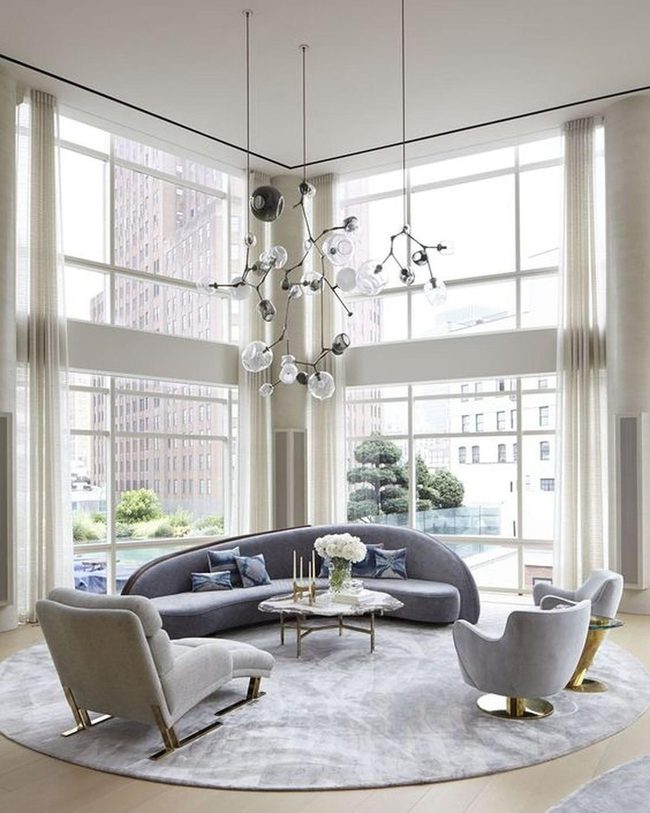 Glass Orb Chandelier Modern Seating